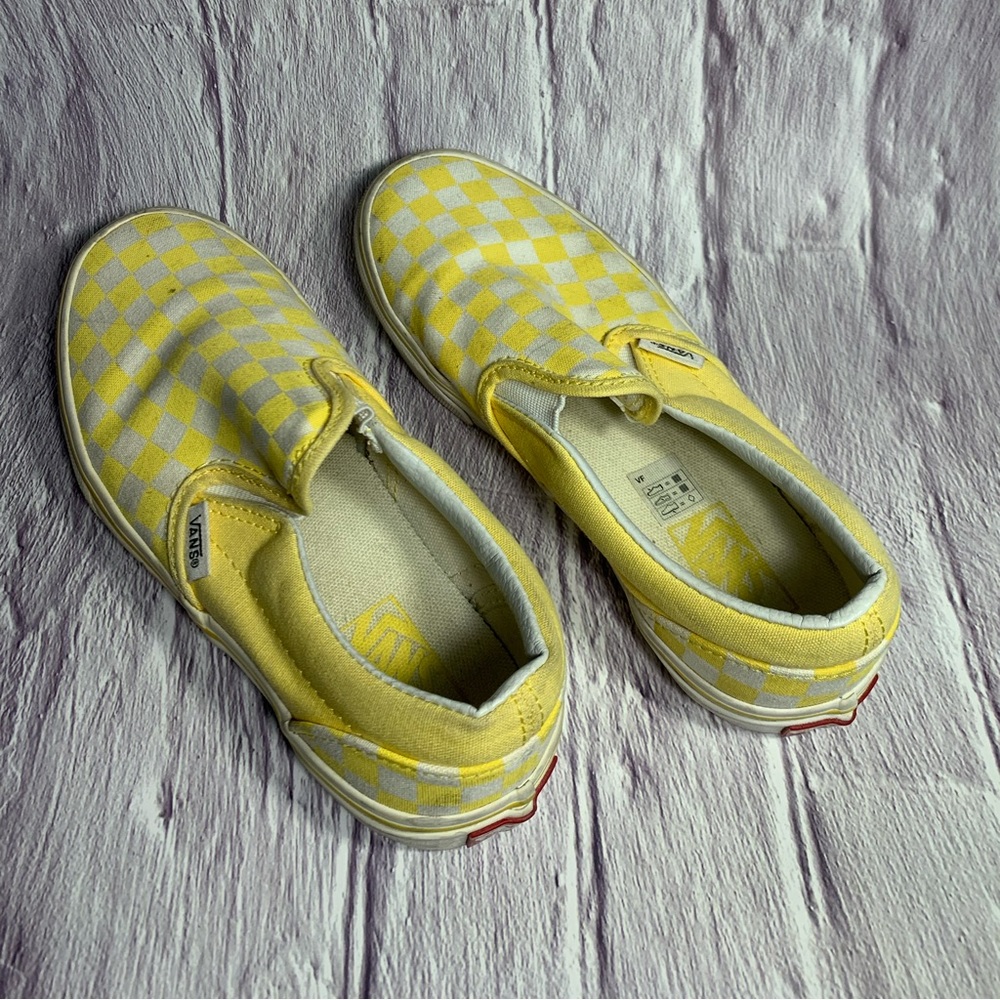 Yellow and White Checkered Vans